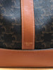 CELINE Brown Monogram Triomphe Print Canvas Medium Bucket Shoulder Bag Purse