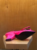 PRADA NEW Neon Hot Pink Patent Leather Kitten Toe Slingback Sandal Pump Heels 41