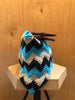 MARNI Market Blue Black Beige Crochet Knit Zig Zag Chevron Geometric Bag Purse