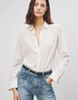 NILI LOTAN NWT	Gaia Ivory White Silk Long Sleeve Button Up Shirt Top Blouse M