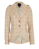 SMYTHE NWT $800 Equestrian Beige Pink Plaid Print Intermix Wool Jacket Blazer 2