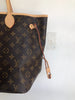 LOUIS VUITTON Neverfull Brown Canvas Monogram Print Shoulder Bag Tote Purse