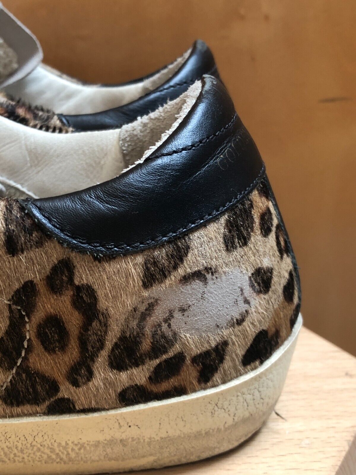 GOLDEN GOOSE Seastar Superstar Leopard Print Calf Pony Hair Leather Sneaker 40