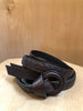 BOTTEGA VENETA Brown Calfskin Leather Intrecciato Hoop Knot Wrap Skinny Belt O/S