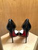 CHRISTIAN LOUBOUTIN Iriza Black Patent Leather Point Toe Stiletto Heel Pump 38.5