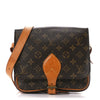 LOUIS VUITTON 2008 Monogram Cartouchiere 22 Canvas Leather Crossbody Bag Purse