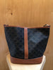 CELINE Brown Monogram Triomphe Print Canvas Medium Bucket Shoulder Bag Purse