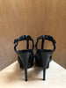 SAINT LAURENT  Tribute Black Patent Leather Woven Platform High Heel Sandals 36