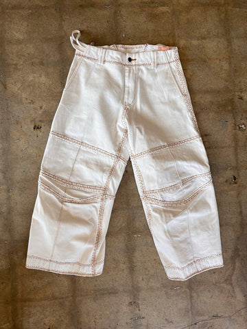 3X1 $385 Flip Black Wax Coated Silver Stud Wide Leg Pant Denim Jean 25