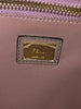 FENDI Peekaboo Iconic Gold Studs 2 Way Gray Taupe Leather Shoulder Bag Purse