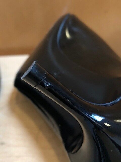 VALENTINO Black One Stud 50 Embellished Patent Leather Kitten Heel Pump 38/8/7.5