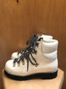 PROENZA SCHOULER White Leather Black Lug Sole Cord Ankle Combat Hiking Boot 37