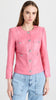 VERONICA BEARD Ozuna Dark Peony Pink Faux Leather Silver Button Blazer Jacket 4