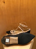 VALENTINO Rockstud Black Pink Gold Stud Pointed Toe Cage T-Strap Ballet Flat 40