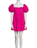 AZEEZA Kam Magenta Pink Puff Sleeve Empire Waist Mini Dress S