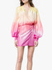 THE ATTICO Ombre Yellow Pink Giallo-Rosa Dip Dye Long Sleeve Wrap Dress 40/4