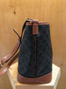 CELINE Brown Monogram Triomphe Print Canvas Medium Bucket Shoulder Bag Purse