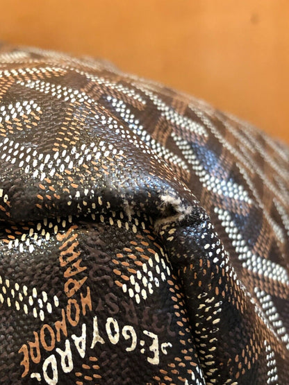 GOYARD Saint Louis GM Brown Black Canvas Monogram Print Large Tote Bag Purse