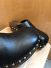 KHAITE	$1160 Lucca Black Leather Wooden Sole Gold Studded Mule Clog Shoe 37/7