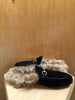 GUCCI Princetown Black Velvet Horsebit Fur Lined Flat Mule Slide Loafer 36.5/6.5