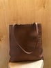 PRADA 2023 $1900 Softy Brown Triangle Logo Medium Leather Shopper Tote Bag Purse