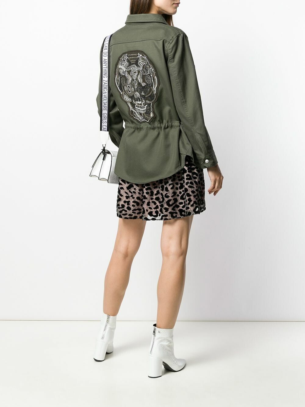 ZADIG & VOLTAIRE Tackl Military Army Green Embellished Utility Shirt Jacket L