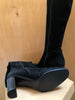 GUCCI Vtg Tom Ford Black Suede Leather Interlocking GG Logo Knee High Boot 37.5