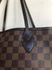 LOUIS VUITTON Neverfull MM Damier Ebene Brown Canvas Leather Tote Bag Purse