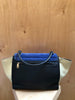 CELINE	Trapeze Cobalt Blue Beige Black Suede Leather Colorblock Bag Purse