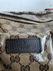GUCCI Crystal Beige Brown GG Supreme Monogram Web Stripe Large Duffle Purse Bag