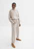 LAUREN MANOOGIAN	$415 Beige Ivory Baby Alpaca Merino Wool Sweat Knit Pants 1/S