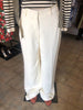 VICTORIA BECKHAM  NWT Off White Fluid Canvas Wide Leg High Waist Pant Trouser 8