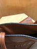 PRADA 2023 $1900 Softy Brown Triangle Logo Medium Leather Shopper Tote Bag Purse