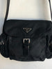 PRADA Vtg Black Tessuto Nylon Canvas Mini Small Shoulder Crossbody Bag Purse