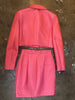 MOSCHINO COUTURE	2023 Hot Pink Chevron Cropped Jacket Blazer Mini Skirt Set 40/6