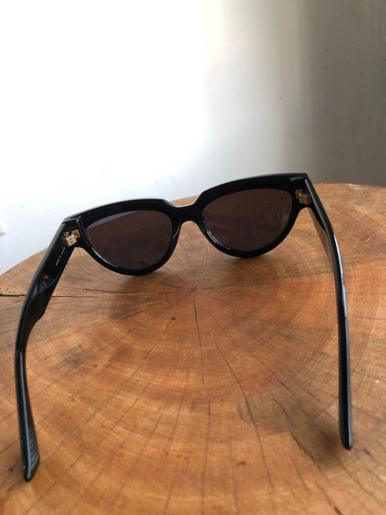 BOTTEGA VENETA BV1035S $510 Black Gold Gray Cat Eye Glasses Sunglasses