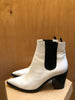 GIANVITO ROSSI  Chelsea Romney White Calfskin Leather Pointed Toe Ankle Boot 40