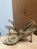 MANOLO BLAHNIK	$950 Racita Gold Metallic Leather Strappy Sandal Heel 39/9/8.5