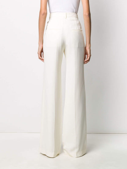 VICTORIA BECKHAM  NWT Off White Fluid Canvas Wide Leg High Waist Pant Trouser 8