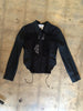 MARINE SERRE	Regenerated Black Crochet Lace Up Long Sleeve Corset Shirt Top 38/6