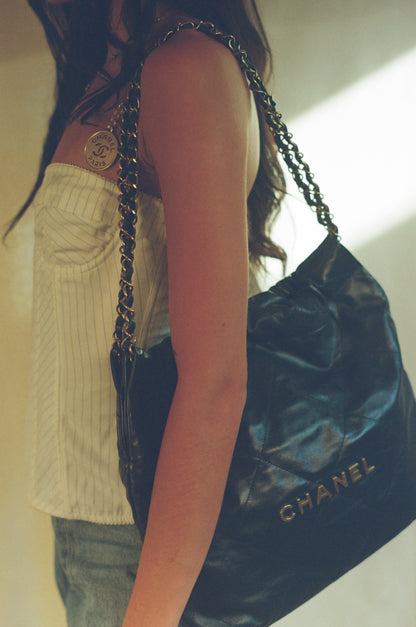 CHANEL NAVY HOBO BAG
