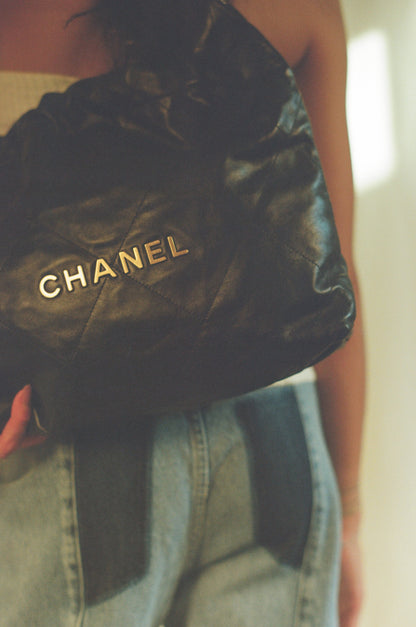 CHANEL NAVY HOBO BAG