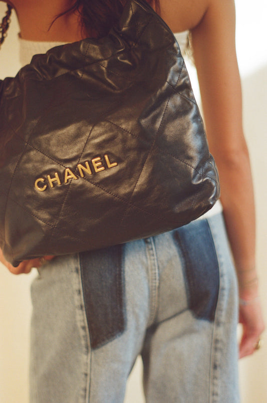 CHANEL NAVY HOBO BAG