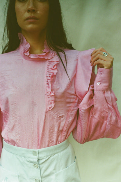 ISABEL MARANT CHANDRA PINK SILK TOP