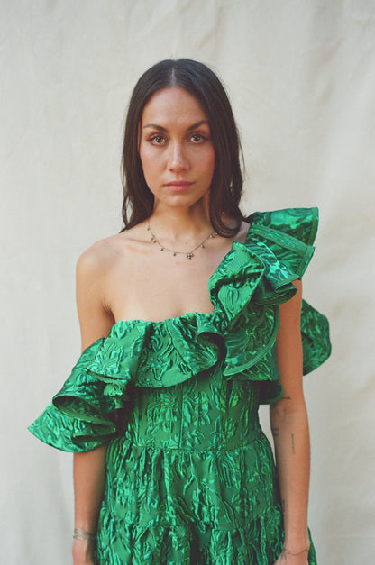 ULLA JOHNSON COSMICA CLOQUE JACQUARD DRESS