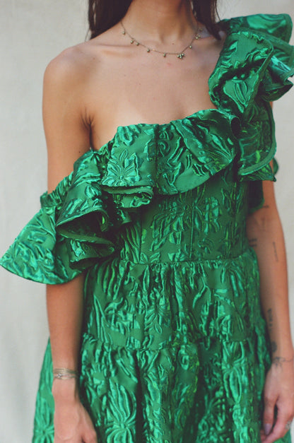 ULLA JOHNSON COSMICA CLOQUE JACQUARD DRESS