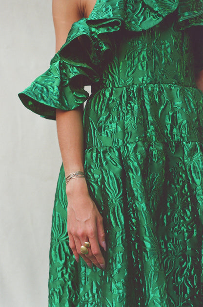 ULLA JOHNSON COSMICA CLOQUE JACQUARD DRESS