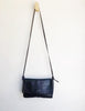 BOTTEGA VENETA Vtg Black Intrecciato Woven Leather Flap Knot Shoulder Bag Purse