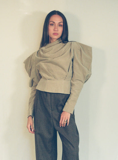 ISABEL MARANT DIXON VELVET BEIGE TOP