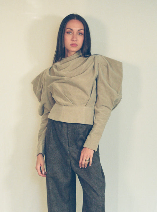 ISABEL MARANT DIXON VELVET BEIGE TOP